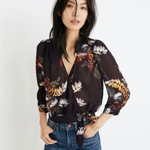 Madewell Wrap Top in Blooming Oasis